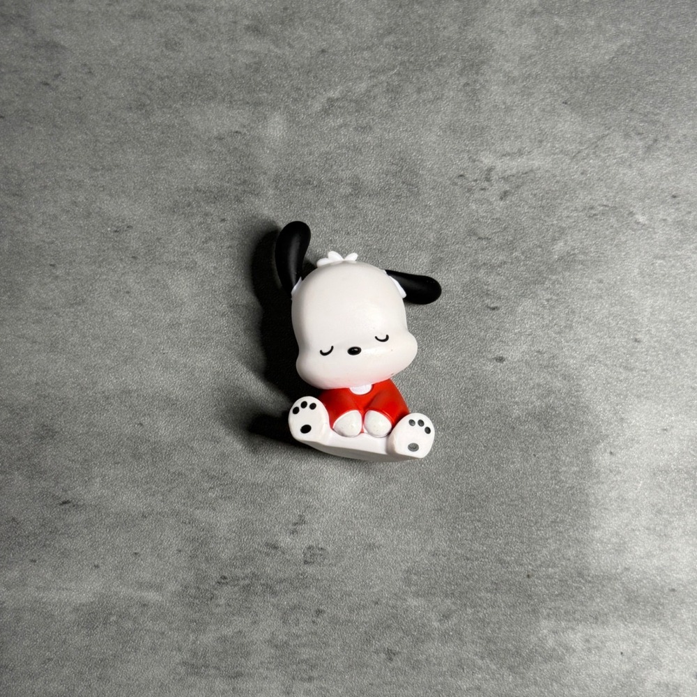 Sanrio Pochacco Figure Unisex White Red Sleeping Dog Mini Japan Toy Katazun